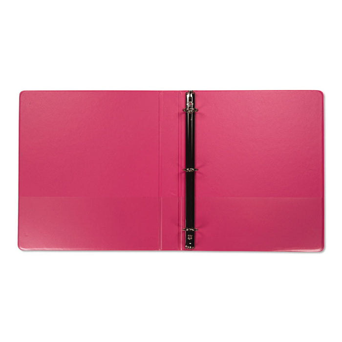 Earthâs Choice Biobased Durable Fashion View Binder, 3 Rings, 1" Capacity, 11 x 8.5, Berry, 2/Pack