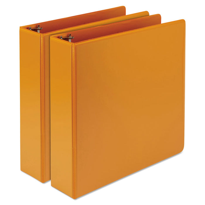 Earthâs Choice Biobased Durable Fashion View Binder, 3 Rings, 2" Capacity, 11 x 8.5, Coral, 2/Pack