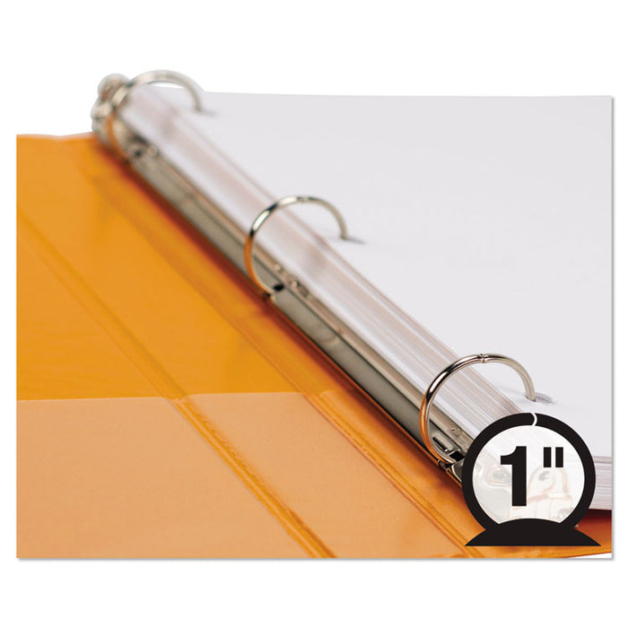 Earthâs Choice Biobased Durable Fashion View Binder, 3 Rings, 1" Capacity, 11 x 8.5, Coral, 2/Pack