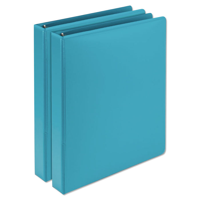 Earthâs Choice Biobased Durable Fashion View Binder, 3 Rings, 1" Capacity, 11 x 8.5, Turquoise, 2/Pack