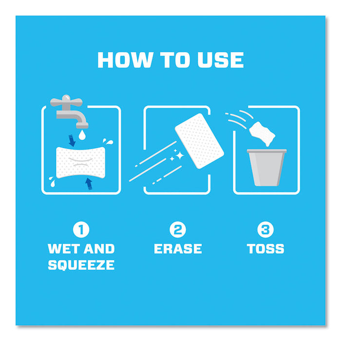 Magic Eraser Sheets, 3.5" x 5.8" x 0.03", White, 16/Pack, 8 Pack/Carton