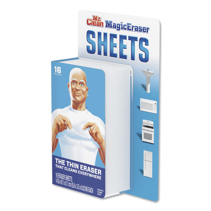 Magic Eraser Sheets, 3 1/2" x 5 4/5" x 0.03", White, 16/Pack
