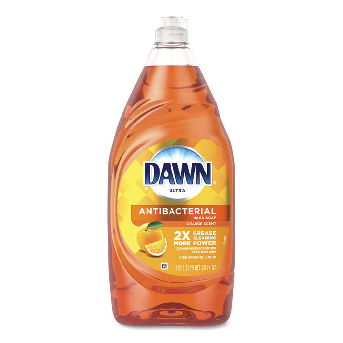 Ultra Antibacterial Dishwashing Liquid, Orange, 40 oz Bottle, 8/Carton