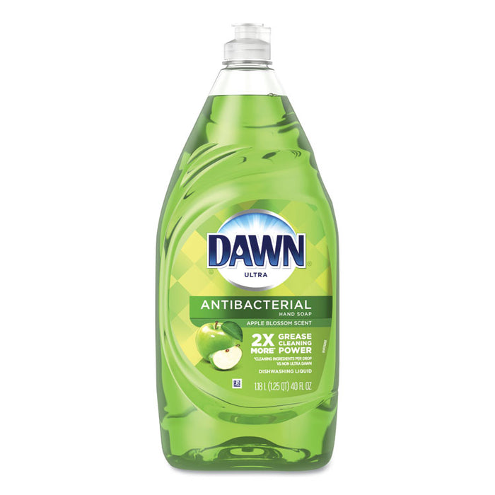 Ultra Antibacterial Dishwashing Liquid, Apple Blossom, 40 oz Bottle, 8/Carton