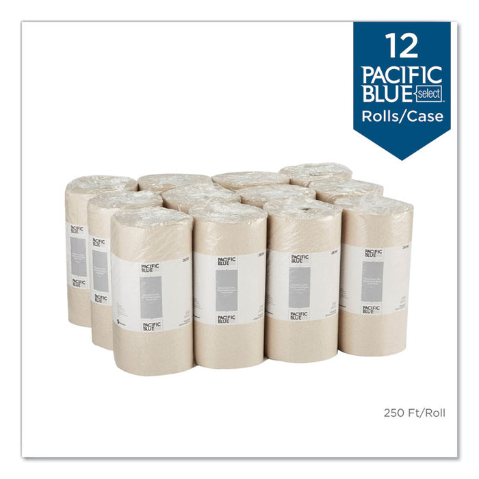 Pacific Blue Basic Jumbo Perforated Kitchen Roll Paper Towels, 2-Ply, 11 x 8.8, Brown, 250/Roll, 12 Rolls/Carton