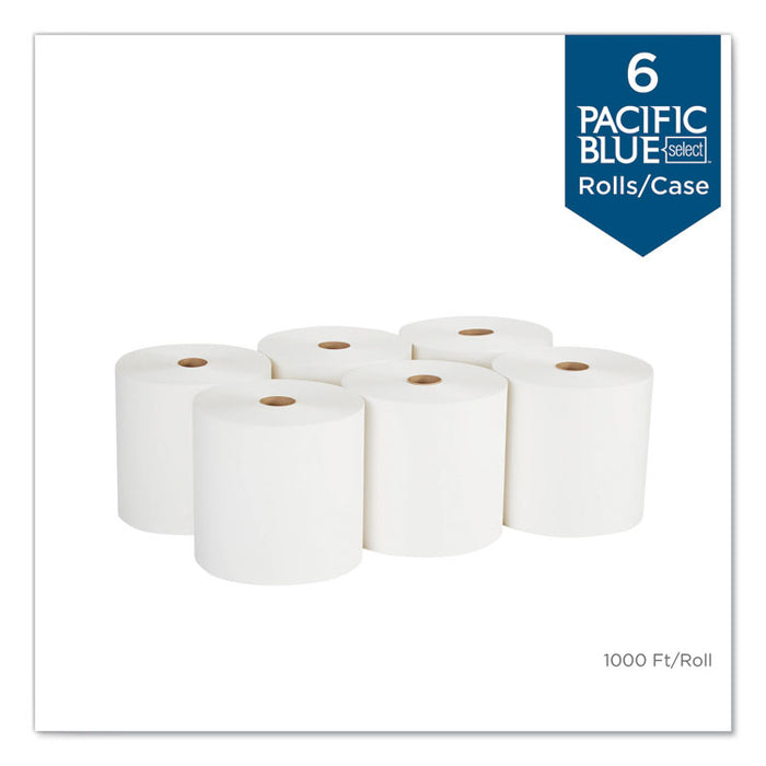 Pacific Blue Basic  Nonperf Paper Towels, 7.78 x 1,000 ft, White, 6 Rolls/Carton