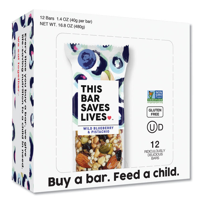 Snackbars, Wild Blueberry and Pistachio, 1.4 oz, 12/Box