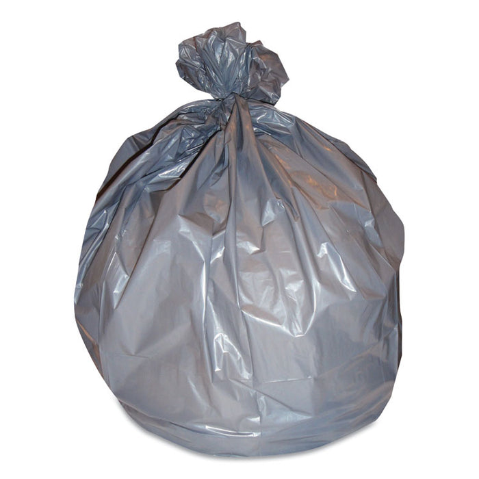 Linear Low-Density Can Liners, 56 gal, 1 mil, 45" x 55", Gray, 100/Carton