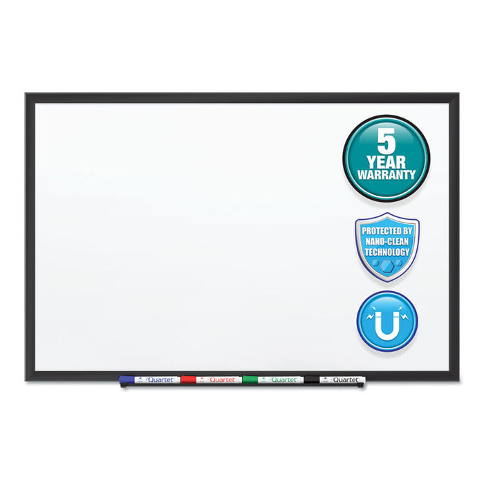 Classic Series Nano-Clean Dry Erase Board, 36 x 24, Black Aluminum Frame