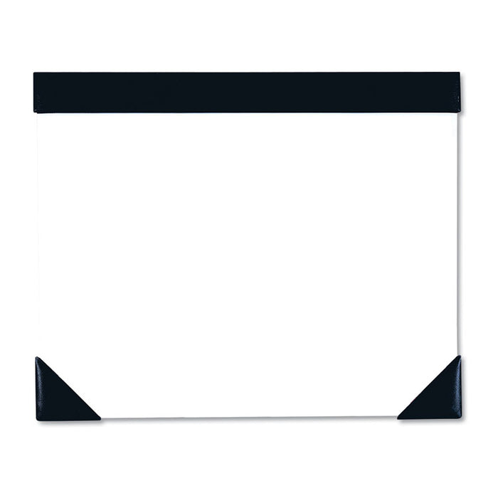 Executive Doodle Desk Pad, 25-Sheet White Pad, Refillable, 22 x 18, Black/Silver