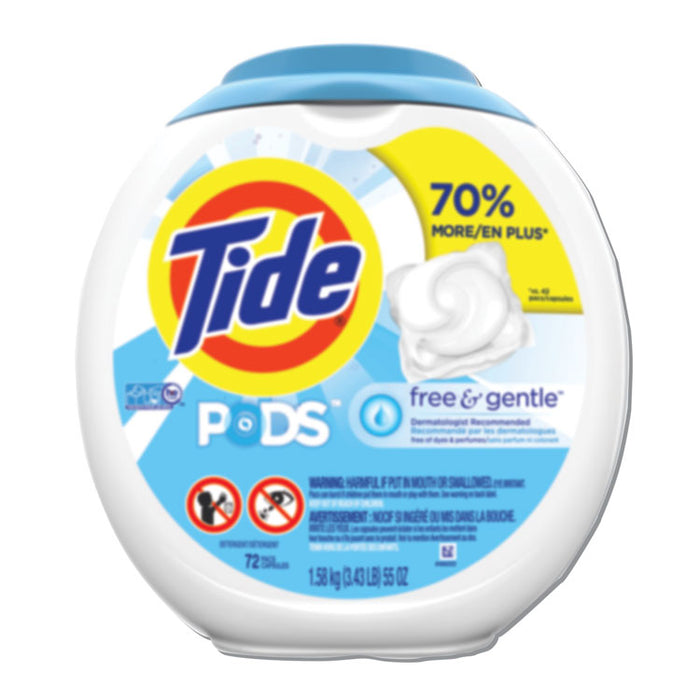 Free & Gentle Laundry Detergent, Pods, 72/Pack
