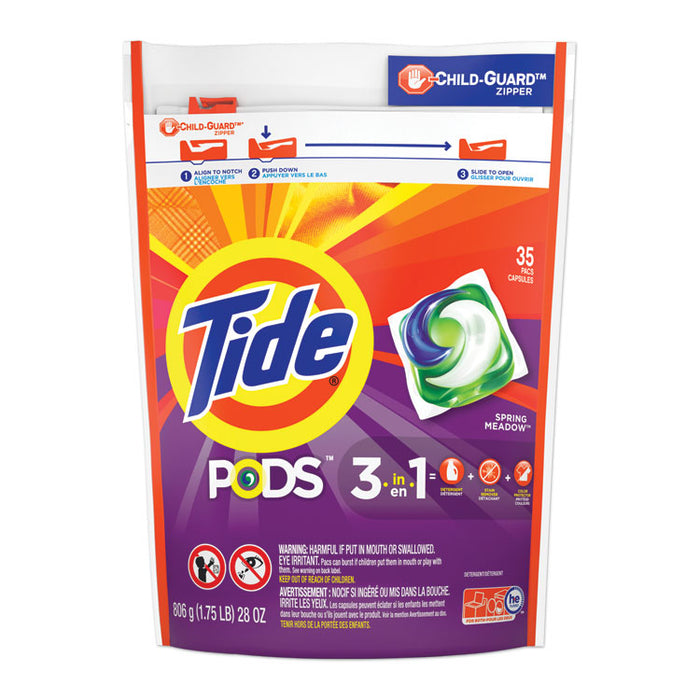 Pods, Laundry Detergent, Spring Meadow, 35/Pack, 4 Packs/Carton