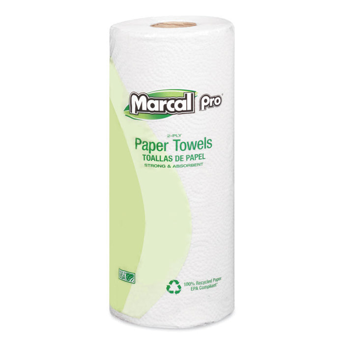 100% Premium Recycled Perforated Kitchen Roll Towels, 2-Ply, 11 x 9, White, 70/Roll, 15 Rolls/Carton