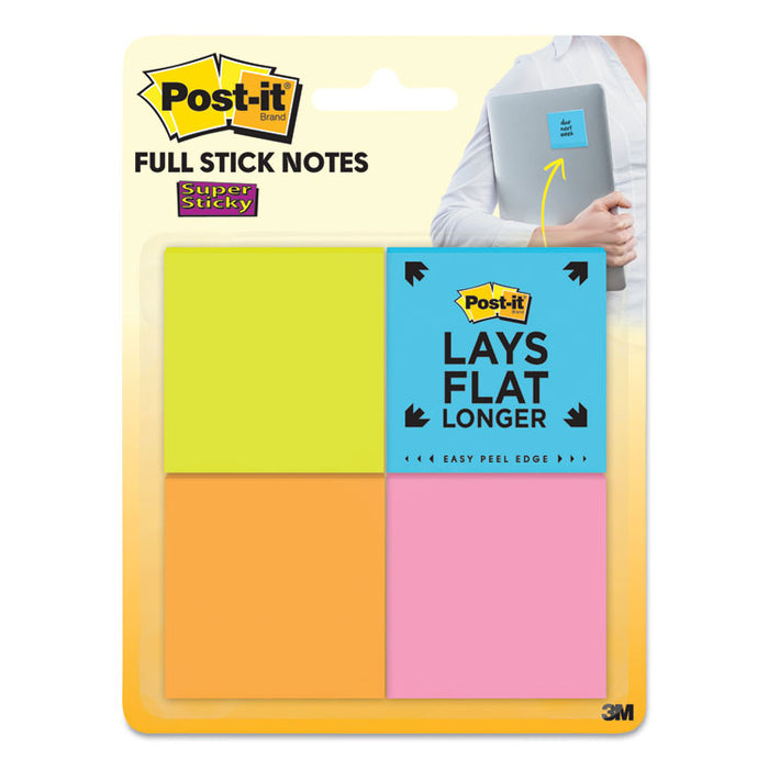 Full Stick Notes, 2" x 2", Energy Boost Collection Colors, 25 Sheets/Pad, 8 Pads/Pack