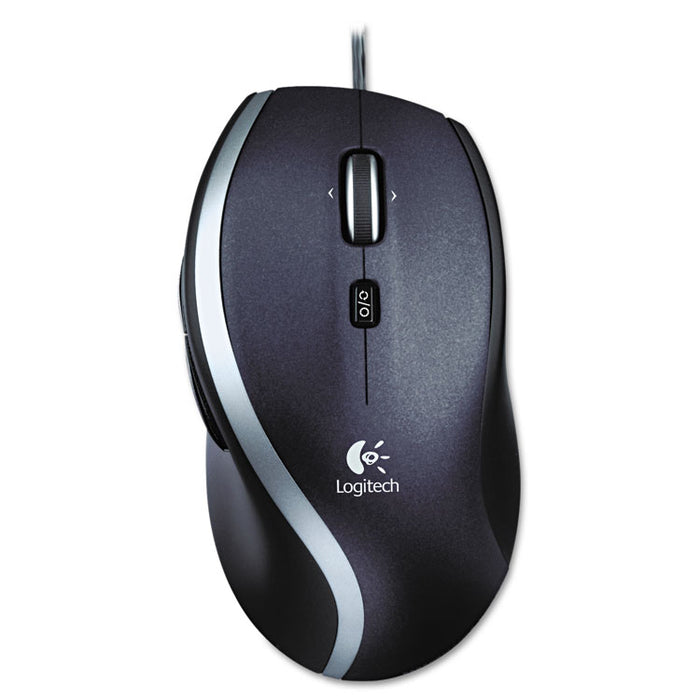 M500 Corded Mouse, USB 2.0, Right Hand Use, Black/Silver