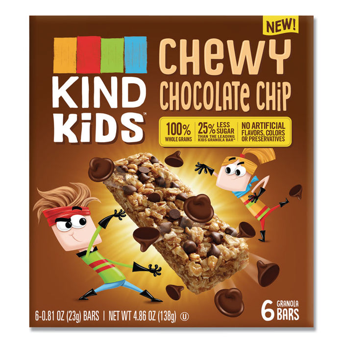Kids Bars, Chewy Chocolate Chip, 0.81 oz, 6/Pack