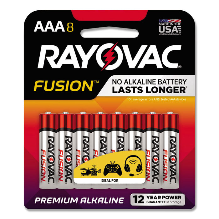 Fusion Advanced Alkaline AAA Batteries, 8/Pack