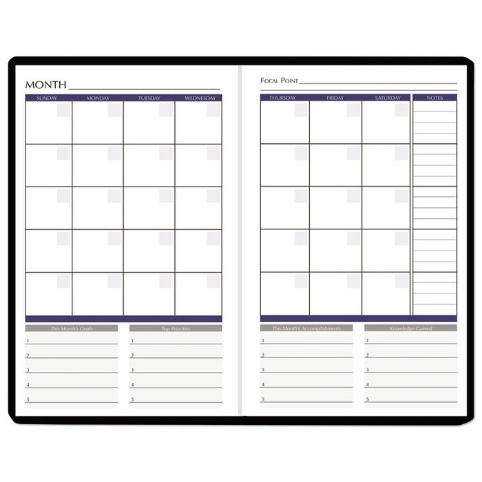 Productivity and Goal Non-Dated Planner, 9 1/4 x 6 1/4, Blue
