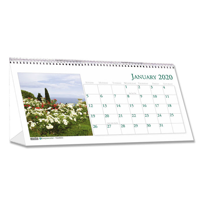 Recycled Garden Photos Desk Tent Monthly Calendar, 8 1/2 x 4 1/2, 2020