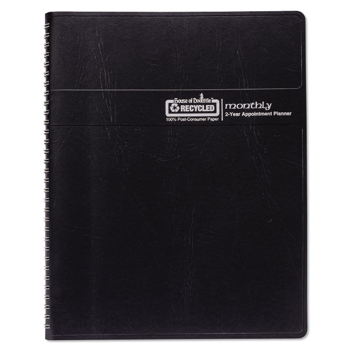 Recycled Two Year Monthly Planner with Expense Logs, 8.75 x 6.88, Black Cover, 24-Month (Jan to Dec): 2023 to 2024