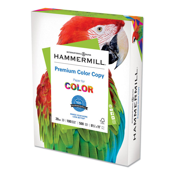 Premium Color Copy Print Paper, 100 Bright, 28lb, 8.5 x 11, Photo White, 500 Sheets/Ream, 5 Reams/Carton