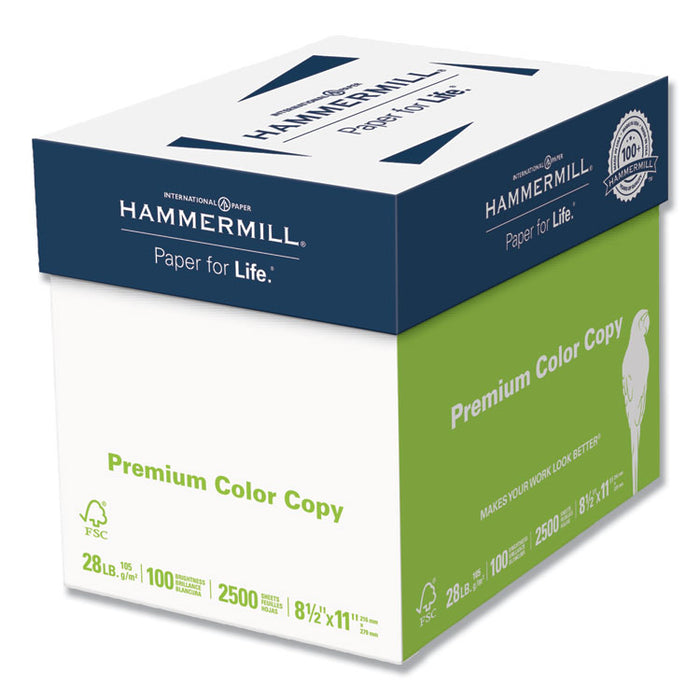 Premium Color Copy Print Paper, 100 Bright, 28lb, 8.5 x 11, Photo White, 500 Sheets/Ream, 5 Reams/Carton