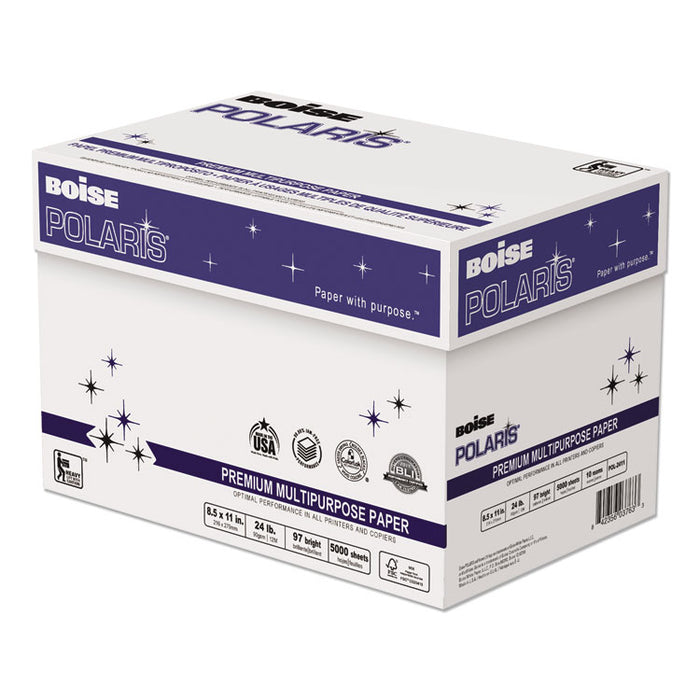 POLARIS Premium Multipurpose Paper, 97 Bright, 24lb, 8.5 x 11, White, 500 Sheets/Ream, 10 Reams/Carton