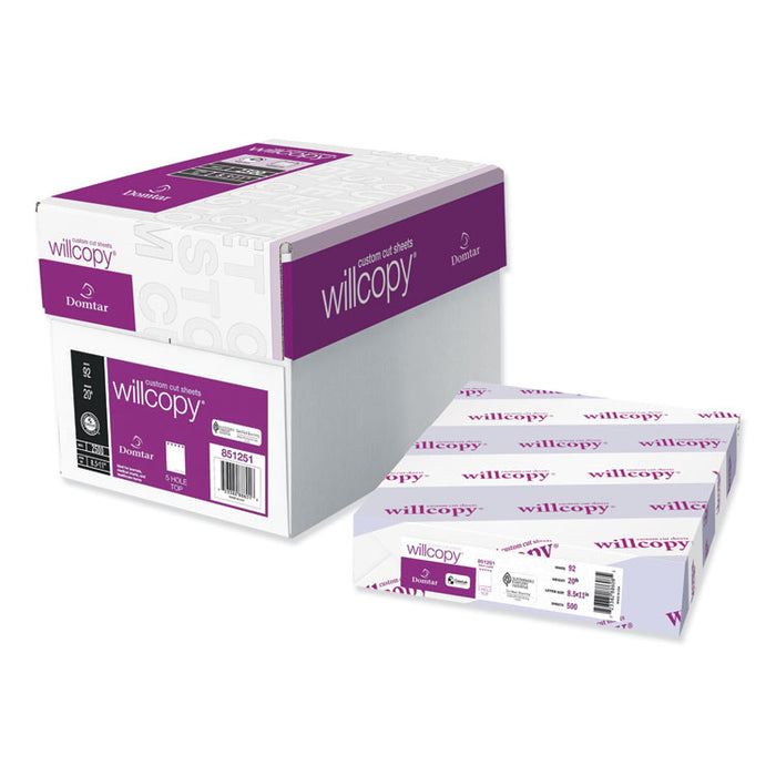 Custom Cut-Sheet Copy Paper, 92 Bright, 20lb, 8.5 x 11, White, 500 Sheets/Ream, 5 Reams/Carton