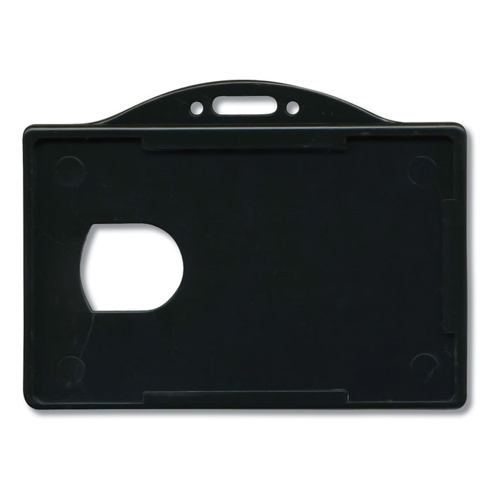 Horizontal ID Card Holders, 3.68 x 2.38, Black, 25/Pack
