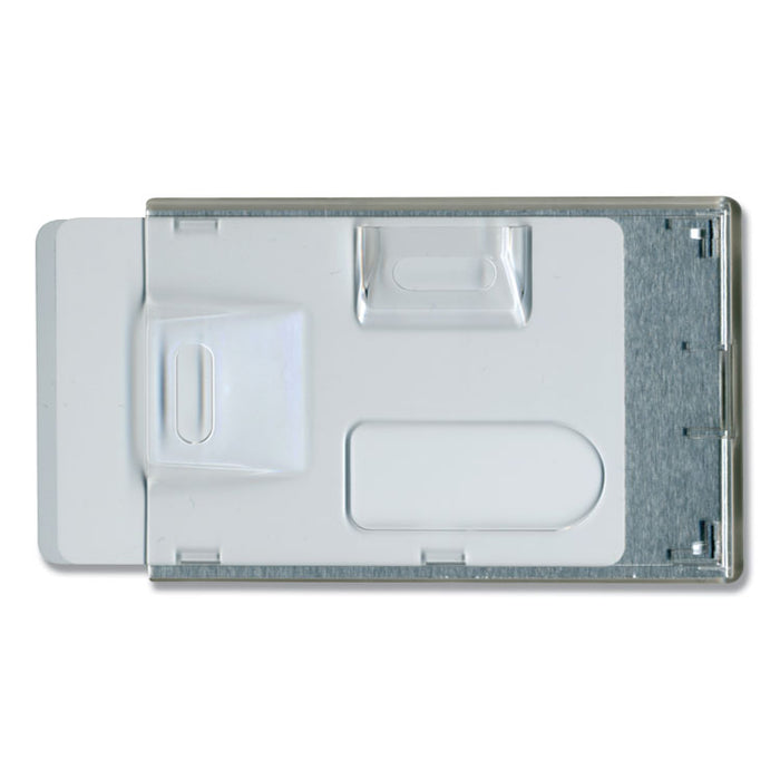 Rigid Two-Badge RFID Blocking Smart Card Holder, 3.68 x 2.38, Clear, 20/Pack