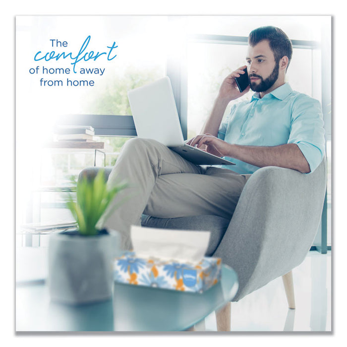 White Facial Tissue for Business, 2-Ply, 100 Sheets/Box, 5 Boxes/Pack, 6 Packs/Carton