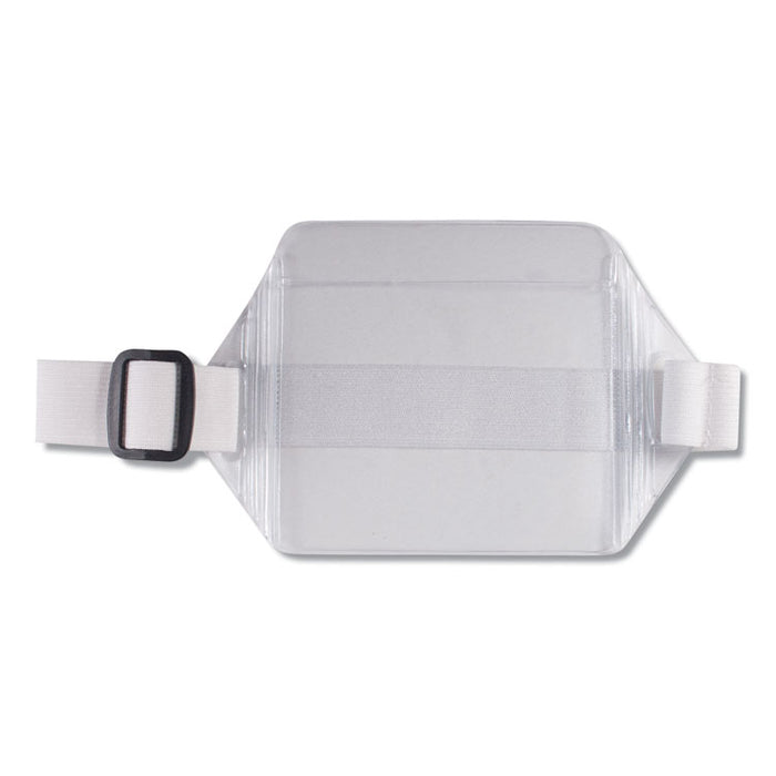 Horizontal Arm Badge Holder, 5.5 x 3.88, Clear/White. 12/Box