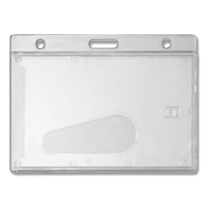 Frosted Rigid Badge Holder, 3.68 x 2.75, Clear, Horizontal, 25/Box
