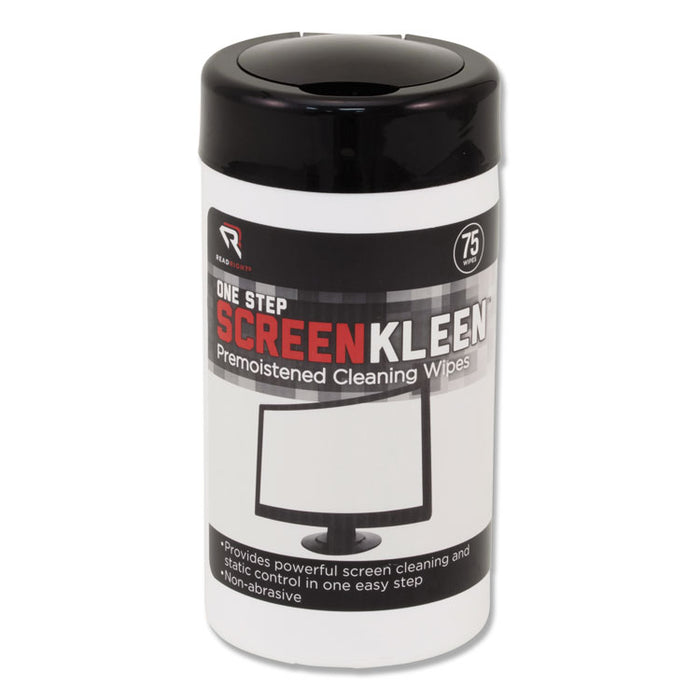 OneStep CRT Screen Cleaner Wet Wipes, Cloth, 5.25 x 5.75, 75/Tub