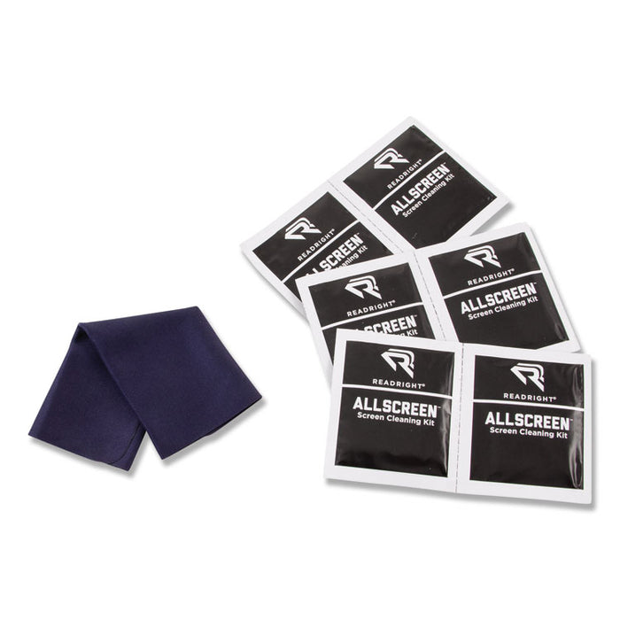 AllScreen Screen Cleaning Kit, 50 Individually Wrapped Presaturated Wipes, 1 Microfiber Cloth/Box