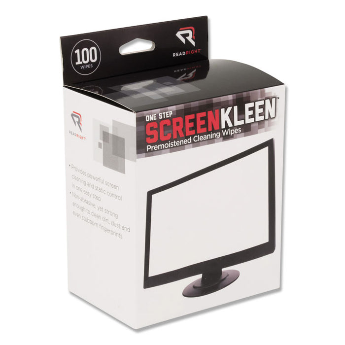 OneStep CRT Screen Cleaning Pads, 5 x 5, Cloth, White, 100/Box