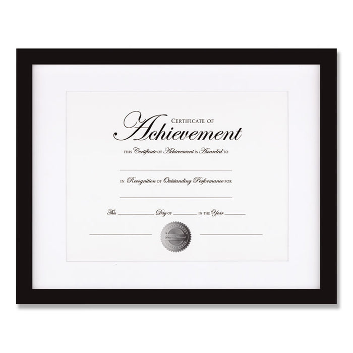 Wood Gallery Frame with Beveled Mat, 11 x 14, Black