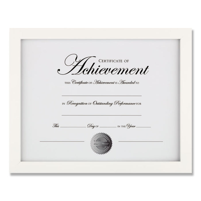 Wood Gallery Frame with Two-Way Easel, 8.5 x 11, White