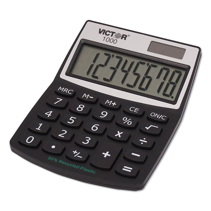 1000 Minidesk Calculator, Solar/Battery, 8-Digit LCD