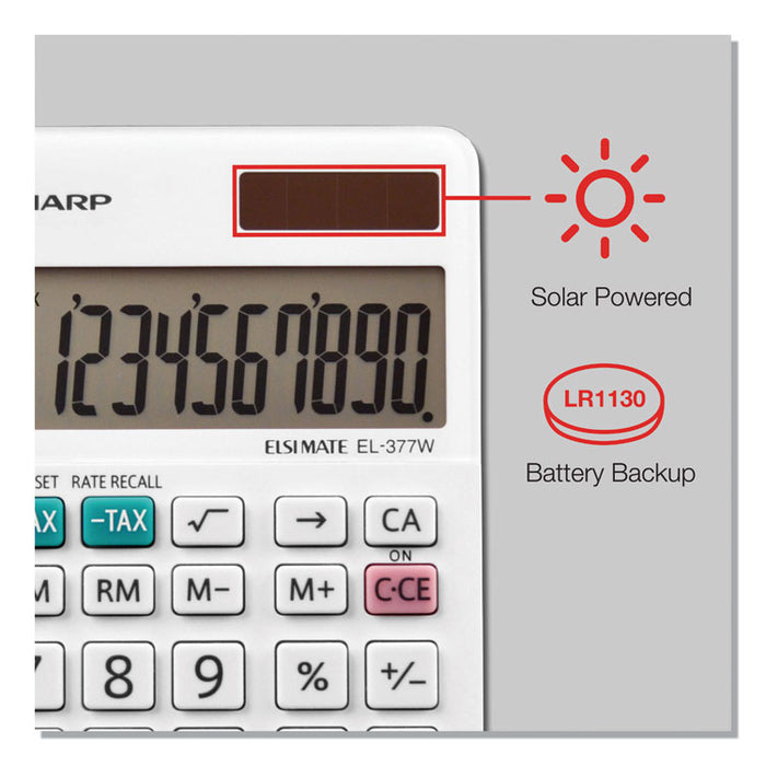 EL-377WB Large Pocket Calculator, 10-Digit LCD