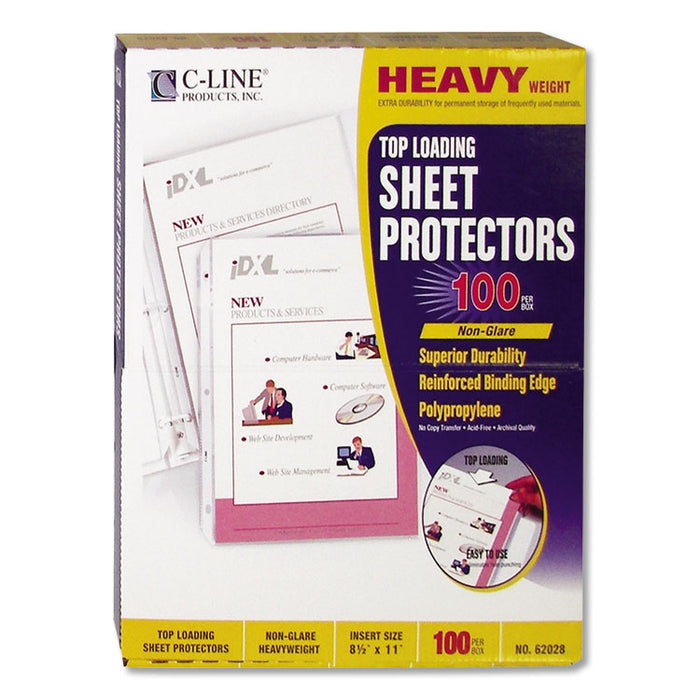 Heavyweight Polypropylene Sheet Protectors, Non-Glare, 2", 11 x 8.5, 100/Box