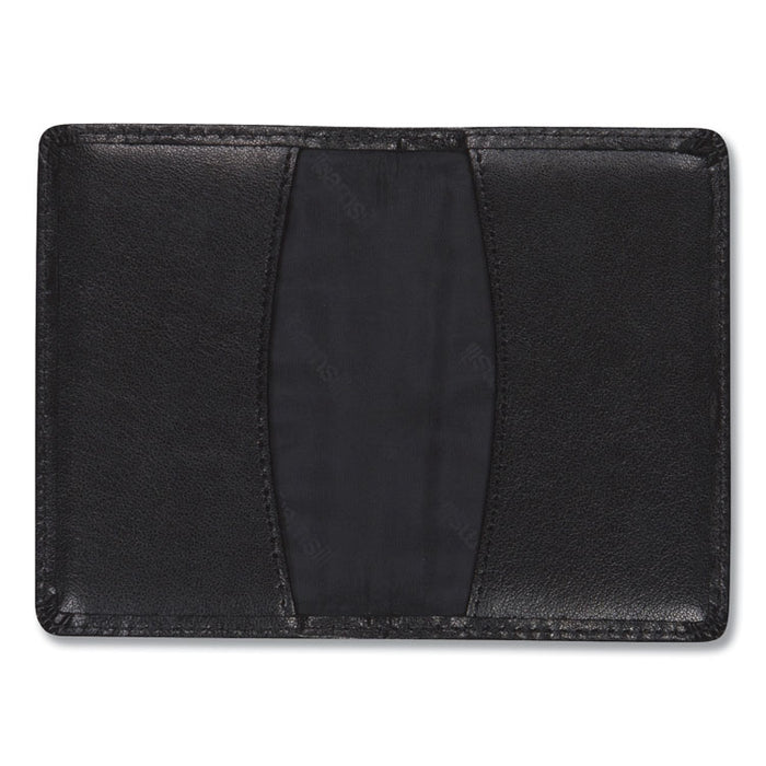 Regal Leather Business Card Wallet, Holds 25 2 x 3.5 Cards, 4.25 x 3, Black