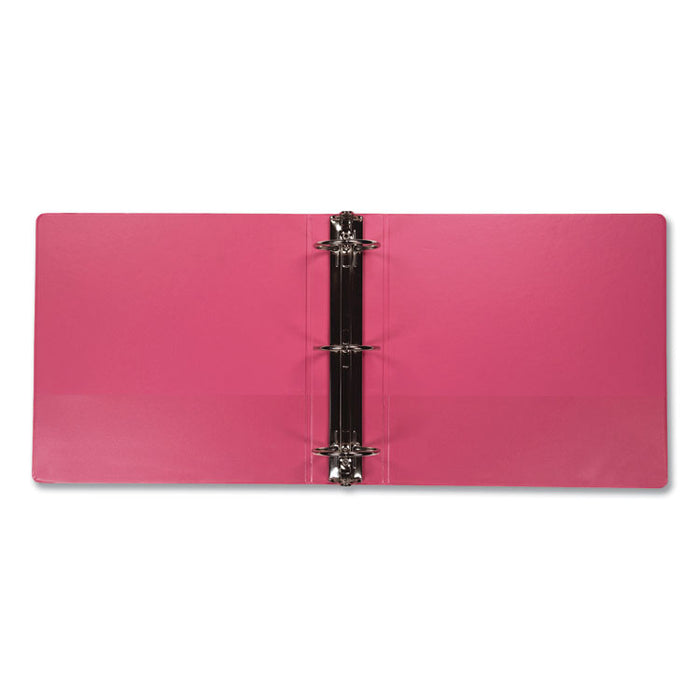 Earth's Choice Biobased Economy Round Ring View Binders, 3 Rings, 3" Capacity, 11 x 8.5, Berry