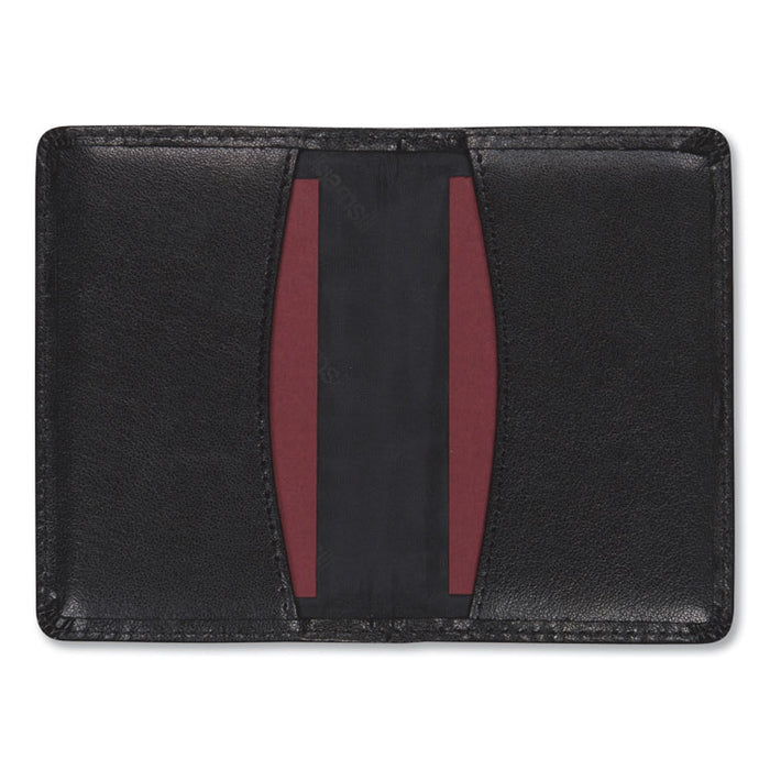 Regal Leather Business Card Wallet, Holds 25 2 x 3.5 Cards, 4.25 x 3, Black