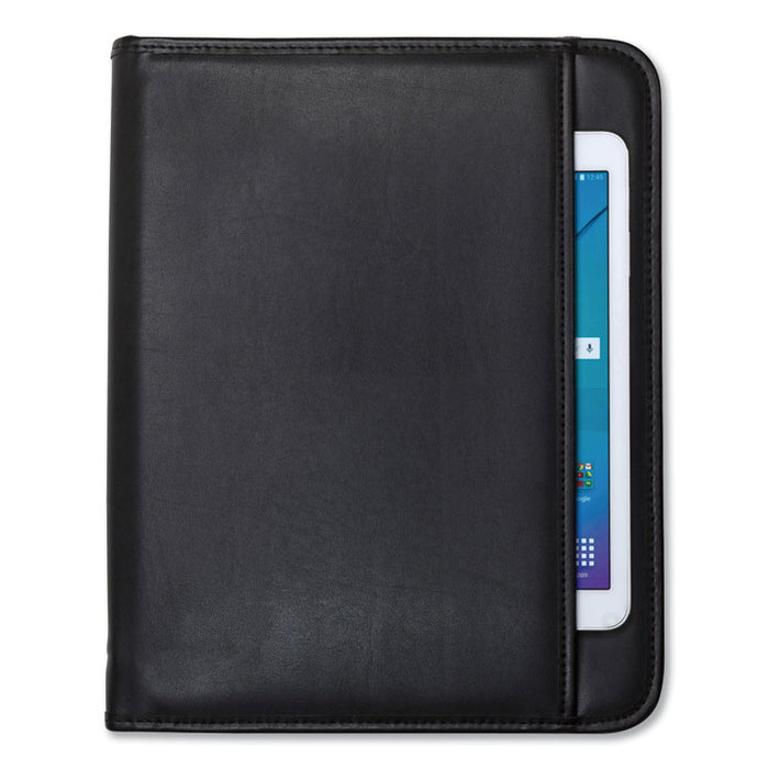 Professional Zippered Pad Holder, Pockets/Slots, Writing Pad, Black