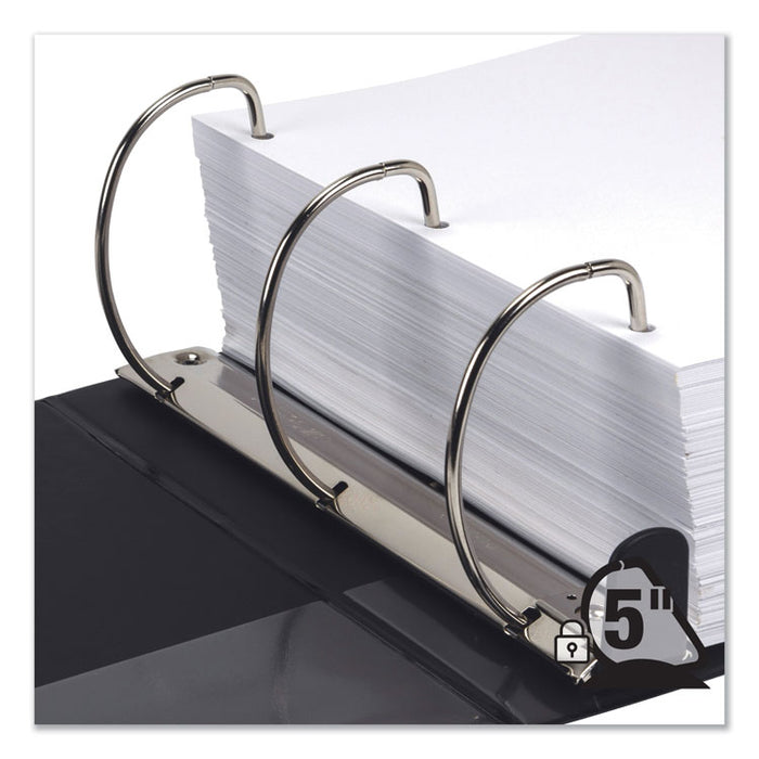 Earth's Choice Biobased Locking D-Ring Reference Binder, 3 Rings, 5" Capacity, 11 x 8.5, Black