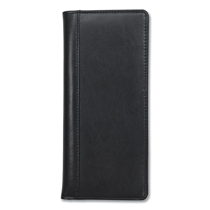 Regal Leather Business Card File, 96 Card Capacity, 2 x 3 1/2 Cards, Black