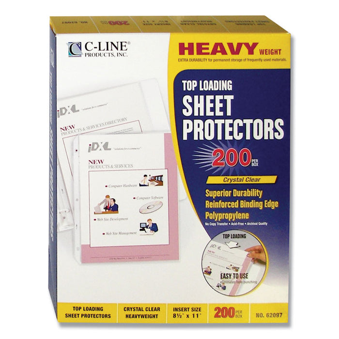 Heavyweight Polypropylene Sheet Protectors, Clear, 2", 11 x 8.5, 200/Box
