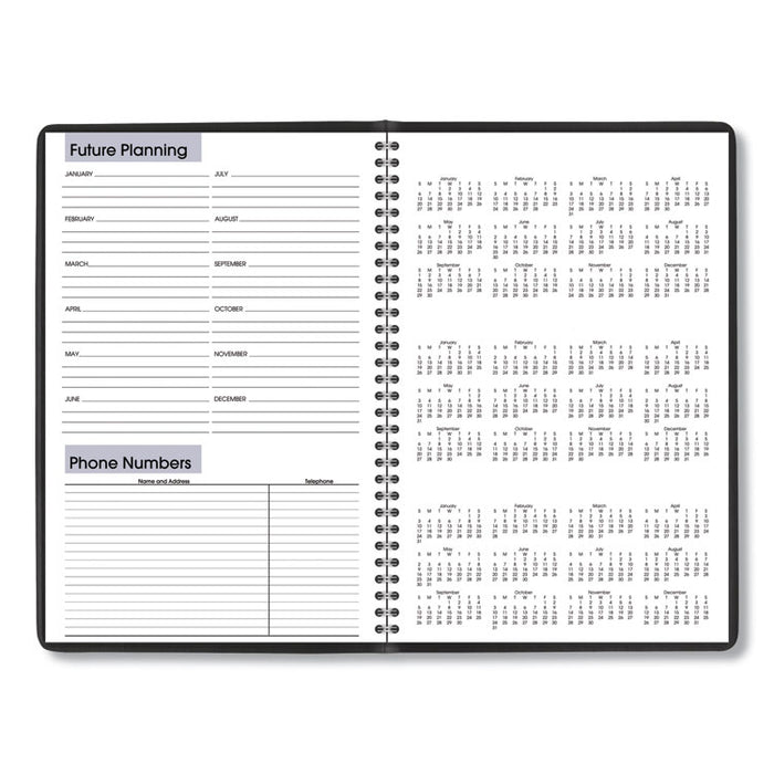 Monthly Planner, 11 7/8 x 7 7/8, Black Cover, 2019-2020