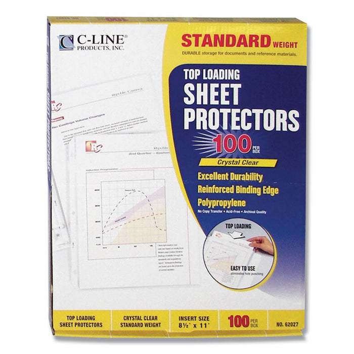 Standard Weight Polypropylene Sheet Protectors, Clear, 2", 11 x 8 1/2, 100/BX